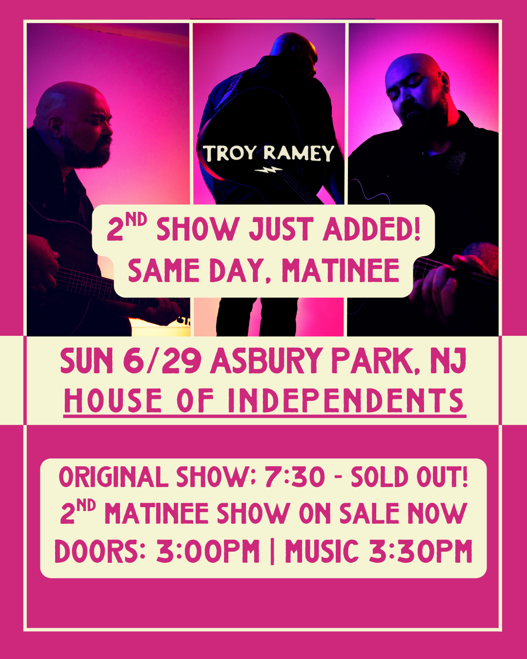 Troy Ramey - Live @ The House of Independents - Asbury Park, NJ - 3:30 PM Early Show!